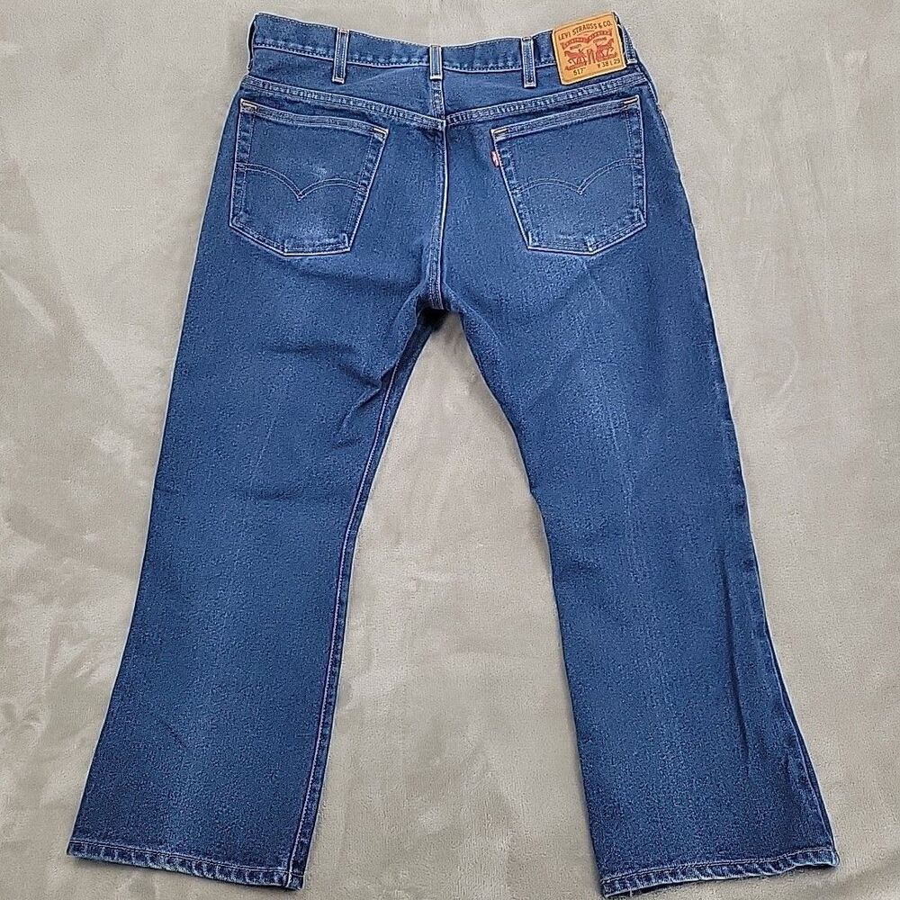 Levis 517 Mens Jeans Measures Size 36x27 Boot Cut Probably Hemmed Nice - Picture 3 of 14